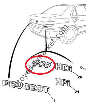PEUGEOT 406 PEUGEOT YAZISI (ORİJİNAL)