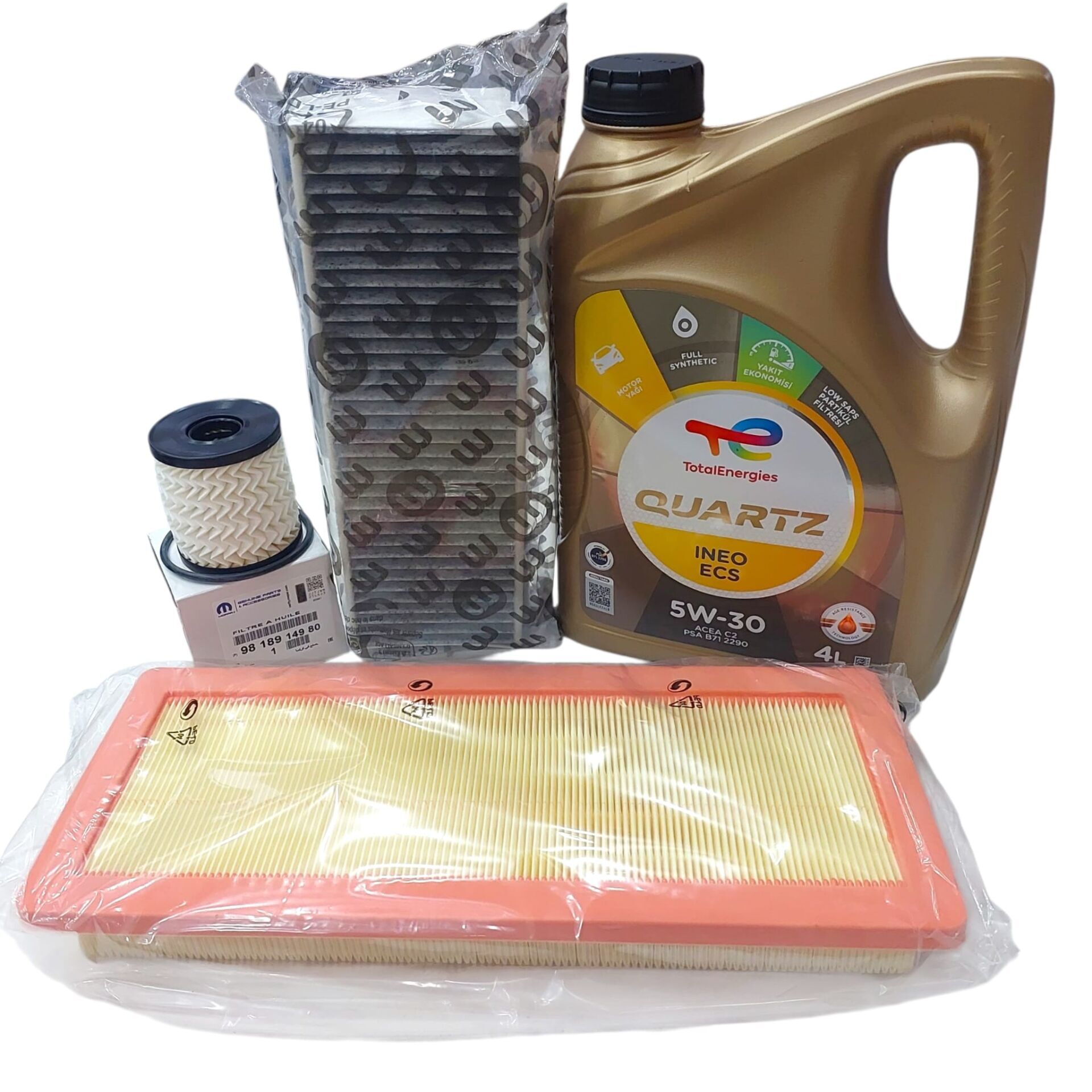 Peugeot 5008 (2017-2023) 1.6 PureTech Benzinli Karbon Polenli Filtre Bakım Seti + 5w30 Yağ(Orijinal)