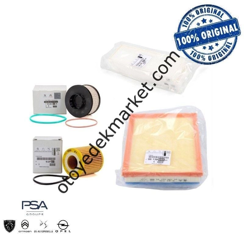 Peugeot 5008 (2019-2023) 1.5 BlueHdi Filtre Bakım Seti -Karbonsuz Polen (Orijinal)