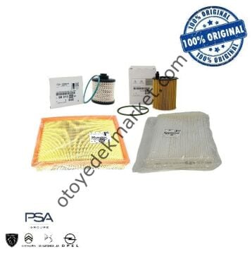 Citroen C3 Aircross (2017-2018) 1.6 Dizel Motor Filtre Bakım Seti (Orijinal)