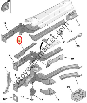PEUGEOT 301 SAĞ ŞASE KOLU ÜST SACI (ORJİNAL)