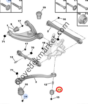 Peugeot 407 (2004-2011) Arka Denge Kolu Alt Burcu (Orjnal)