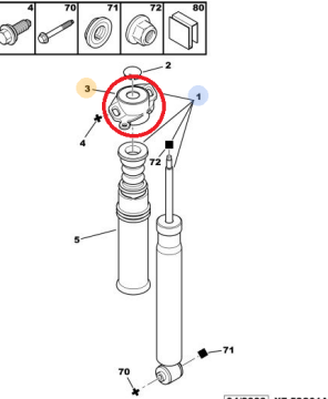 Peugeot 307 (2001-2008) Arka Amortisör Üst Takozu (ithal)