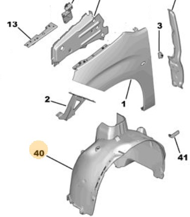 Citroen Berlingo (2024-2025) Sol Ön Çamurluk Davlumbazı (Orijinal)