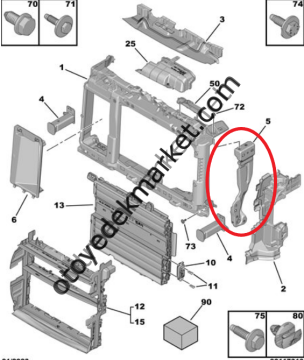 Citroen C4 (2021-2024) Ön Panel Sağ Bağlantı Dayanağı (İthal)