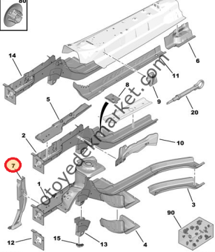 PEUGEOT 301 SOL ŞASE UCU (ORİJİNAL)
