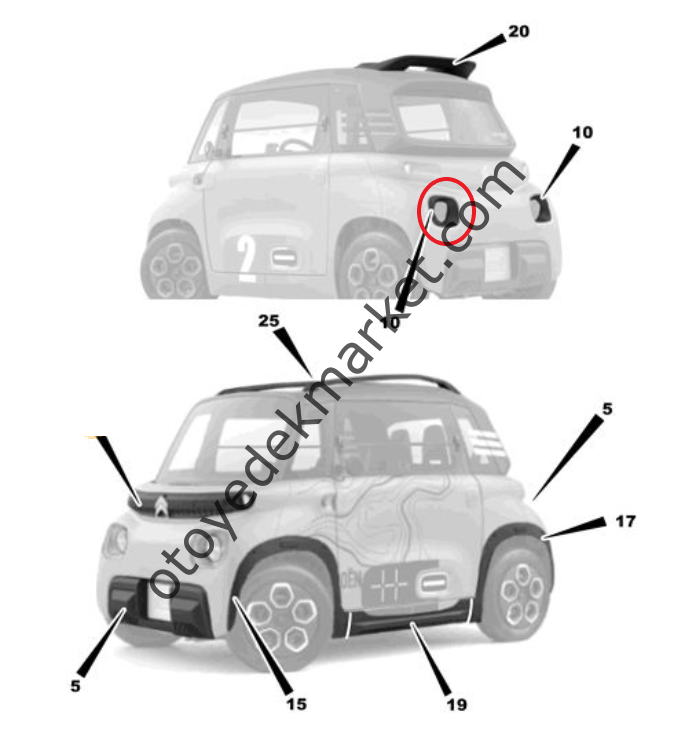 Citroen Ami (2021-2024) Sağ Far Plastiği (Orijinal)
