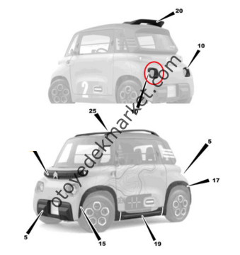 Citroen Ami (2021-2024) Sağ Far Plastiği (Orijinal)