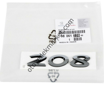 Peugeot 208 (2016-2020) Arka (208) Yazısı (Orijinal)