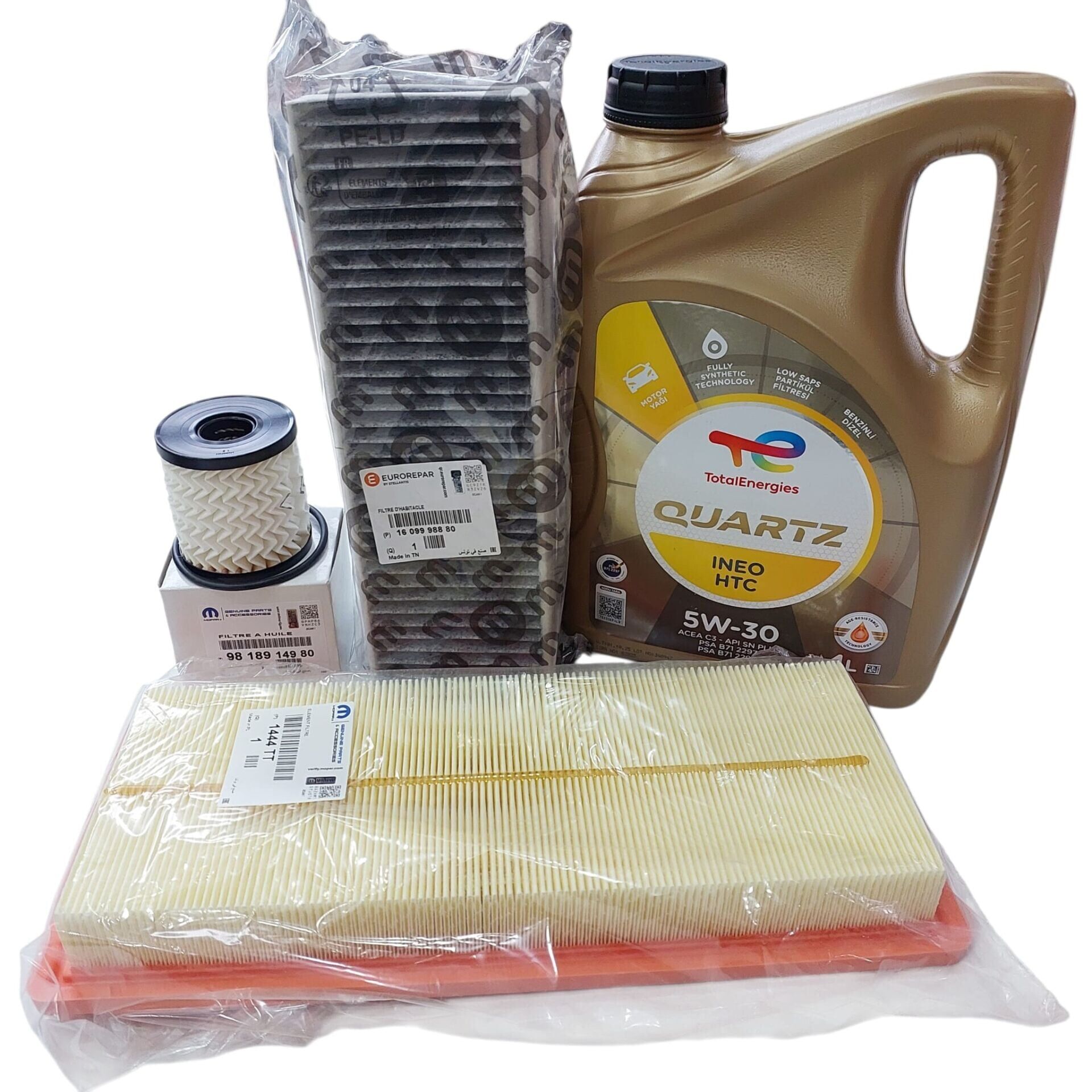 Peugeot 3008 (2018-2024) 1.6 PureTech Benzinli Filtre Bakım Seti +5w30 HTC Yağ (Orijinal)