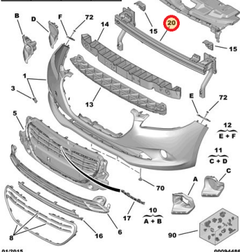 PEUGEOT 301 (2012-2016) ÖN TAMPON DEMİRİ (İTHAL)
