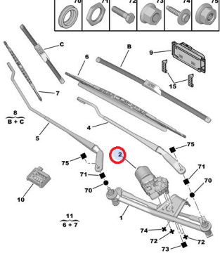 PEUGEOT 206 (1999-2012) ÖN SİLECEK MOTORU (ZEGEN)