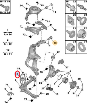 Peugeot 407 (2004-2011) Salıncak Orta Burcu (Ayd)