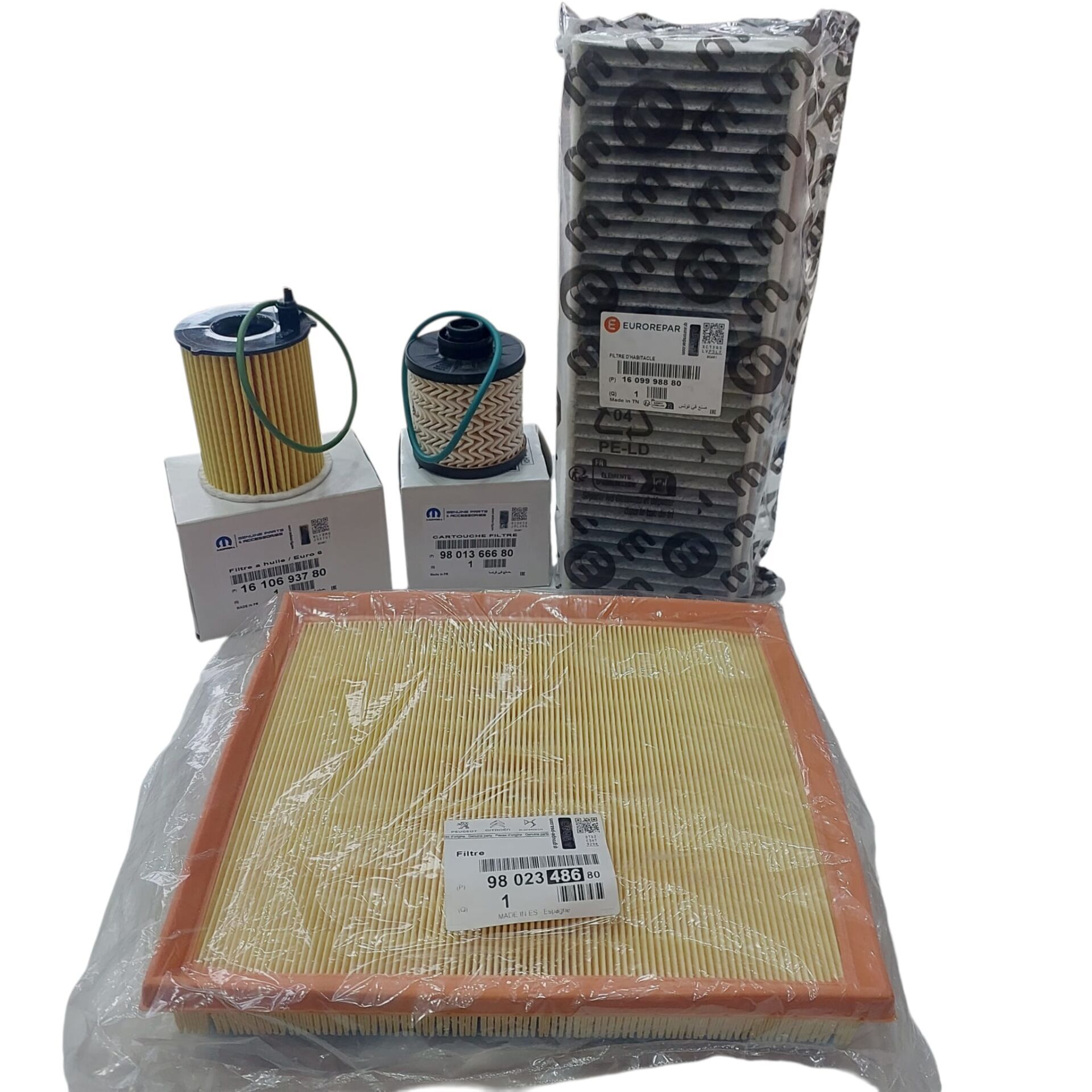 Peugeot 5008 (2016-2018) 1.6 Euro6 BlueHdi Filtre Bakım Seti ve 5w30 Yağ (Orijinal)