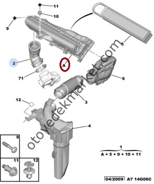 Peugeot 207 (2006-2011) 1.6 Benzinli Hava Filtre Kutusu (Orijinal)