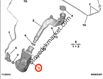 Citroen C3 (2017-2024) Cam Silecek Su Deposu (Orijinal)