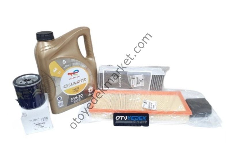 Citroen C4 (2021-2023) 1.2 Benzinli Filtre Bakım Seti ve Total Htc 5w30 (Orijinal)