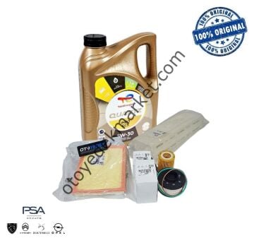 Citroen C4 (2021-2023) 1.5 BlueHdi Dizel Filtre Bakım Seti + Total 5w30 (Orijinal)