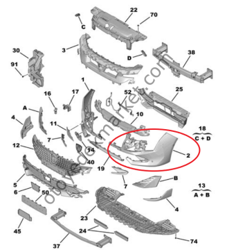 Peugeot 508 (2023-2025) Sol Ön Tampon (Orijinal)