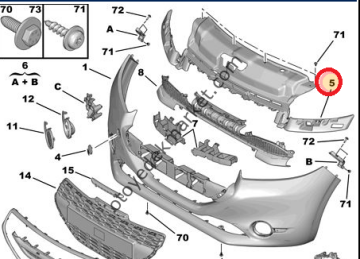 Peugeot 208 (2012-2016) Ön Tampon Üst Panjuru (Orijinal)