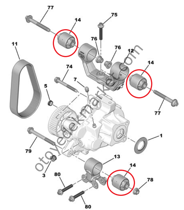 Citroen Ami (2021-2024) Redüktör Destek Burcu (Orijinal)