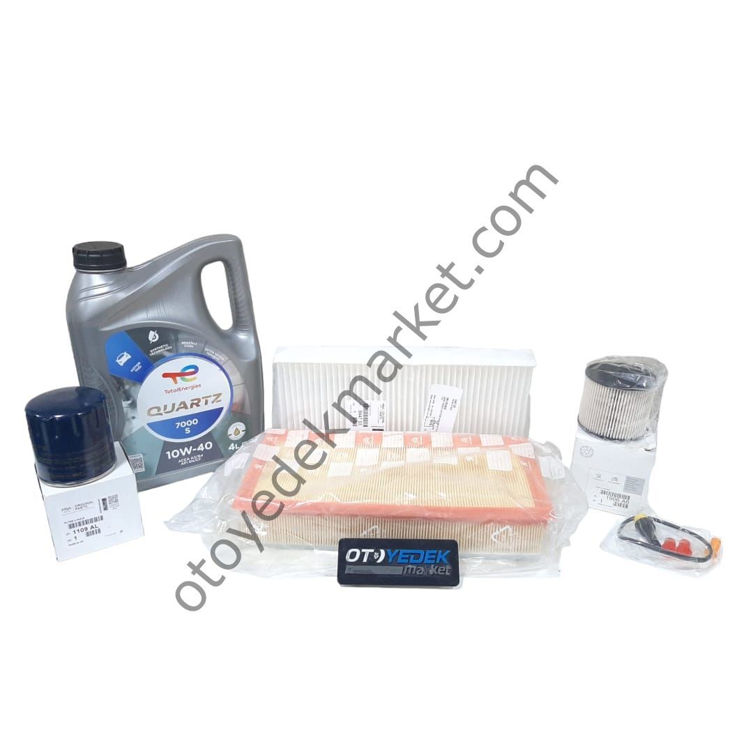 Peugeot 406 (1997-2004) 2.0 Dizel Bakım Seti +10w40 Yağ (Orijinal)