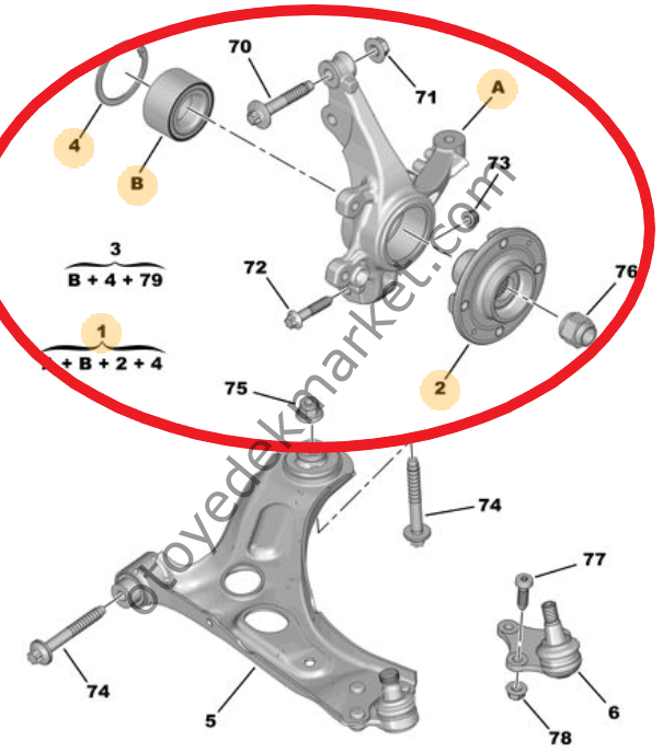 Citroen Ami (2021-2024) Sol Ön Aks Taşıyıcı (Orijinal)