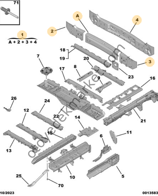 Peugeot Expert (2017-2024) Arka Panel (Orjinal)