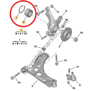 Citroen Ami (2021-2024) Ön Teker Rulmanı (Orijinal)