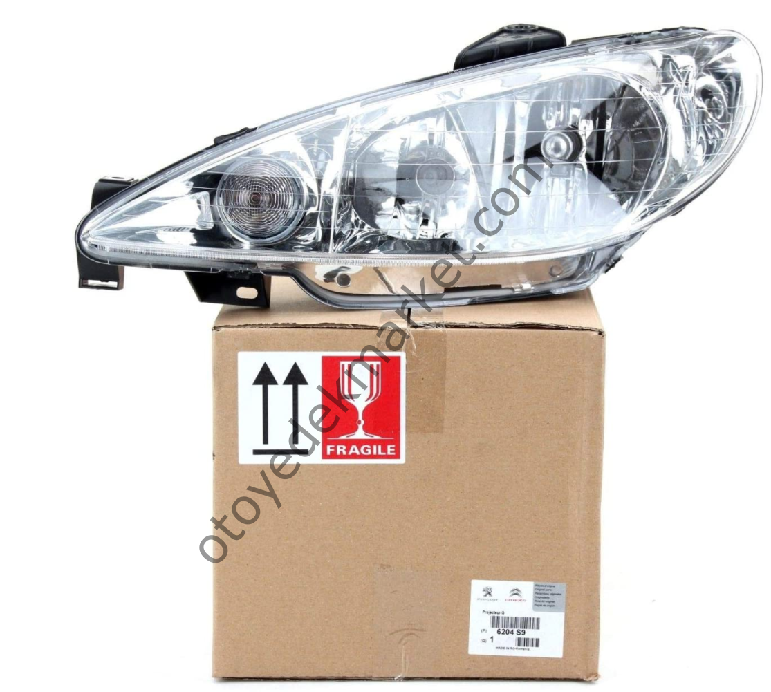 PEUGEOT 206 (2002-2009) ŞEFFAF ÖN FAR SOL (ORJİNAL)