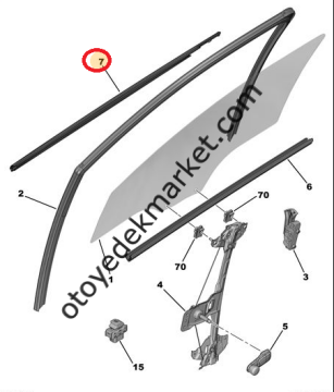 Peugeot 301 (2012-2020) Sağ Ön Cam Dış Fitili (İthal)