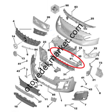 Peugeot Traveller (2017-2024) Ön Tampon Darbe Emici Demiri (Orjinal)
