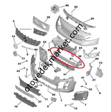 Citroen Jumpy (2017-2024) Ön Tampon Darbe Emici Demiri (Orjinal)