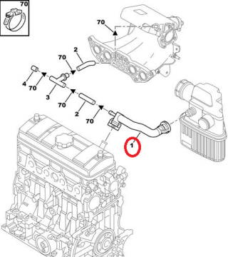 Peugeot 306 (1998-2001) 1.6 Benzinli Yağ Buhar Borusu (İthal)