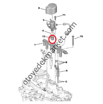 Peugeot 2008 (2020-2024) 1.2 Turbo Benzinli Yüksek Basınçlı Yakıt Pompası İteceği (Orijinal)