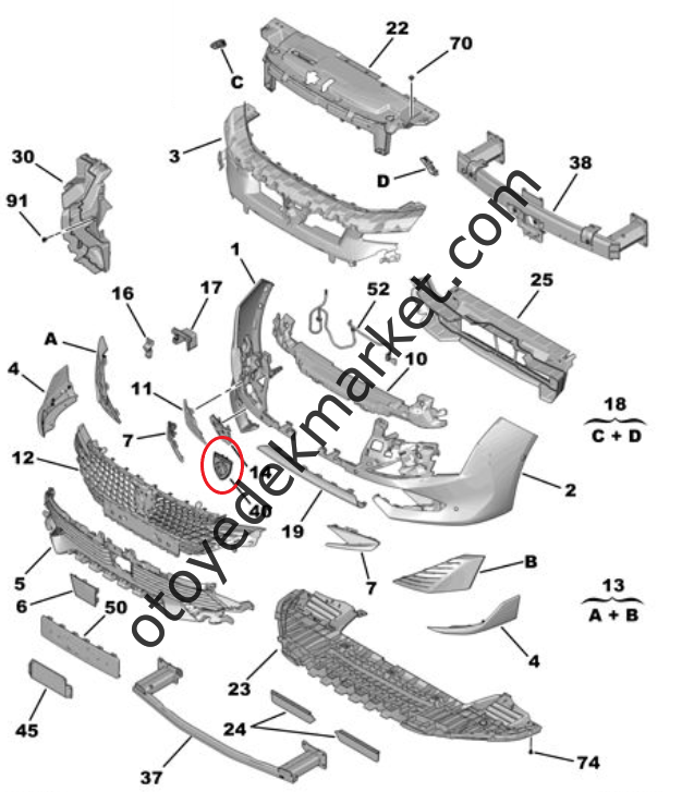 Peugeot 508 (2023-2025) Ön Peugeot Amblemi (Orijinal)