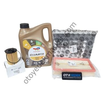 Citroen C5 (2003-2010) 1.6 Hdı Filtre Seti Mazot Filtresiz (Orijinal) Ve 5w30 Motor Yağ
