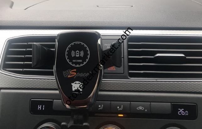 Kablosuz Şarjlı Telefon Tutacağı Siyah