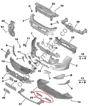 Peugeot 508 (2023-2025) Ön Tampon Alt Deflektörleri (Orijinal)