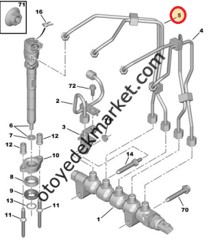 Citroen C4 Picasso (2006-2011) 1,6 Hdi 3-4 Eenjektör Boru Takımı (Orijinal)