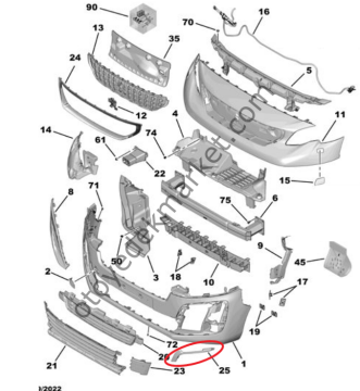 Peugeot Expert (2017-2024) Sol Ön Tampon Köşe Nikelajı (Orijinal)