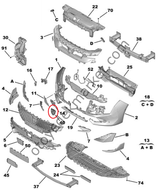 Peugeot 508 (2023-2025) Ön Peugeot Amblemi (Orijinal)