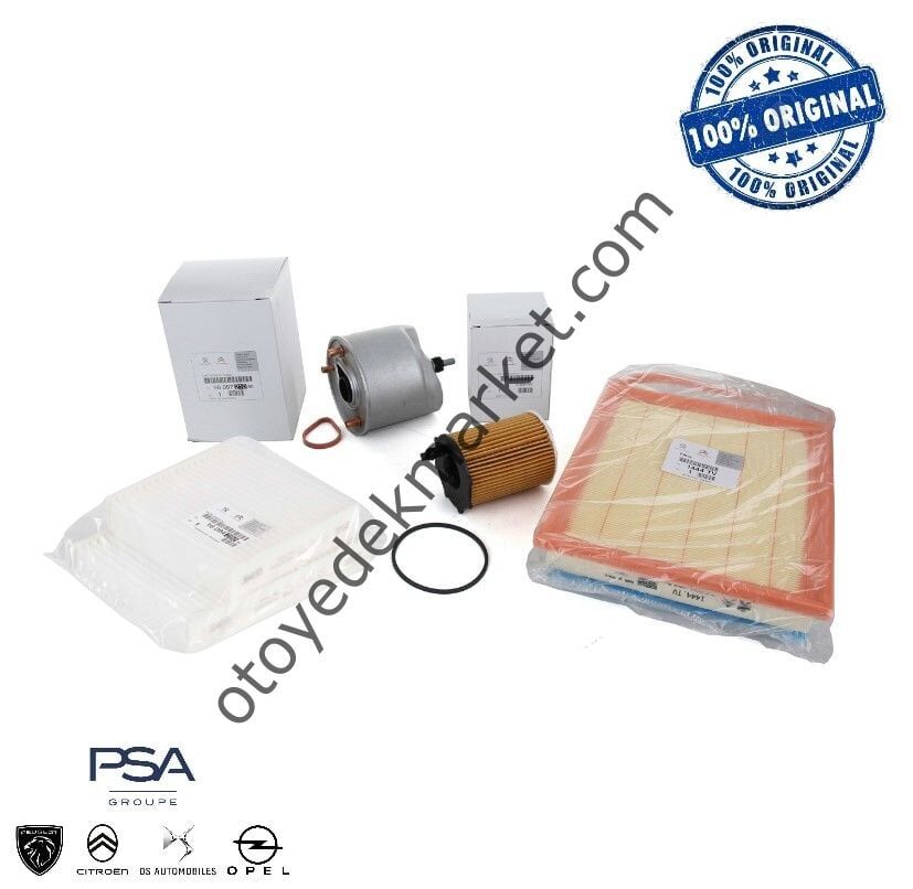 Citroen Cactus (2014-2017) 1.6 Hdi Euro 5 Dizel Motor Periyodik Bakım Filtre Seti (Orijinal)