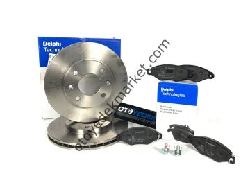 Peugeot 206 (2003-2009) Ön Fren Disk ve Balata Seti (Delphi)