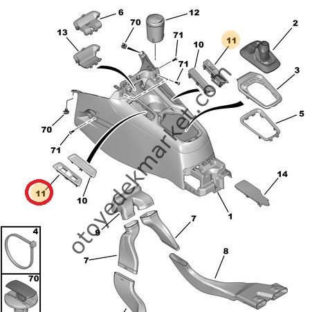 PEUGEOT 301 CAM KUMANDA DÜĞME ÇERÇEVESİ SAĞ TEKLİ (ORİJİNAL)