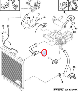 PEUGEOT 207 (2006-2012) 1.4 HDİ RADYATÖR ÜST HORTUMU (İTHAL)