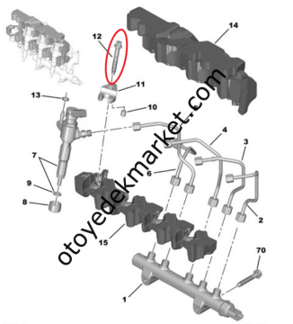 Peugeot 208 (2012-2016) 1.4 Hdi ve 1.6 Hdi Dizel Enjektör Bağlantı Vidası (Orijinal)