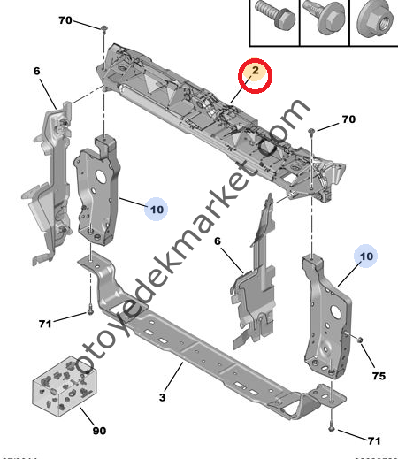 PEUGEOT 308 (2014-2020) ÖN PANEL TRAVERSİ (ORJİNAL)