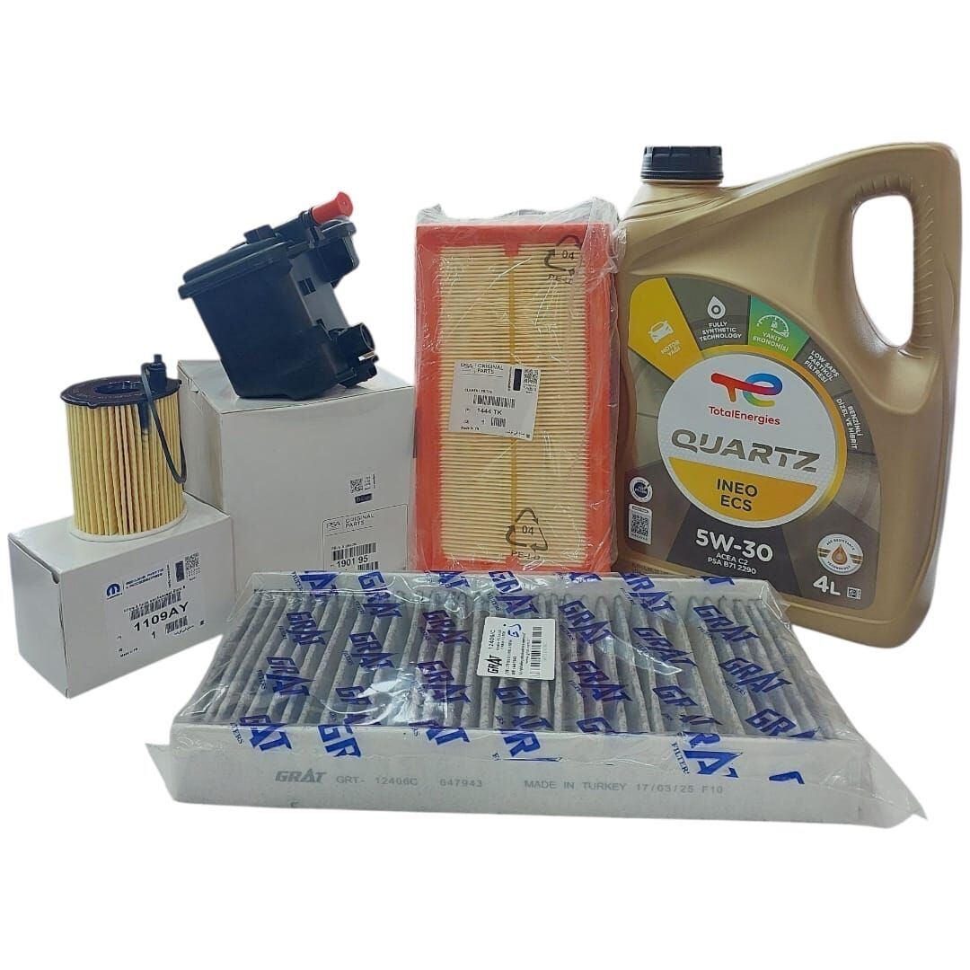 Peugeot 407 (2004-2011) 1.6 Hdi Filtre Seti + 5W30 Yağ (Orijinal)