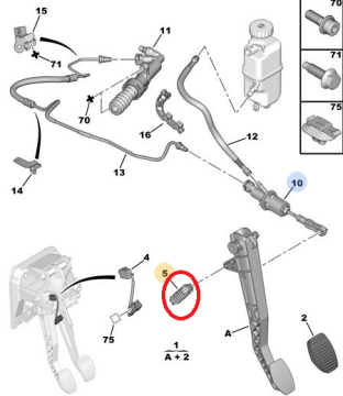 Peugeot 407 (2004-2011) Debriyaj Pedal Yayı (İthal)
